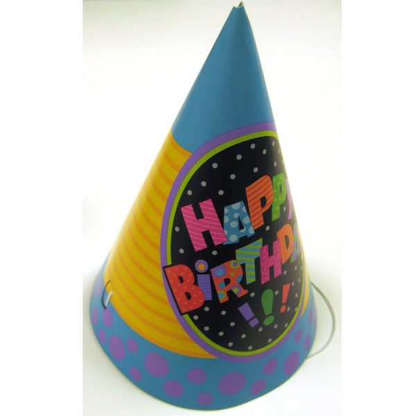 Confetti Design Birthday Hats Cone shaped