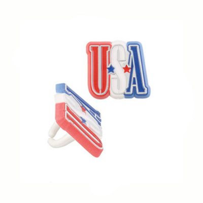 Plastic USA Rings - Dozen