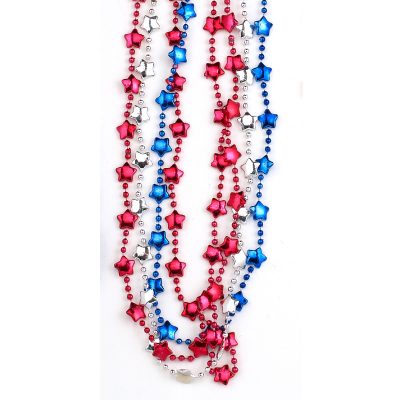 Six Metallic Mini Star Bead Necklaces