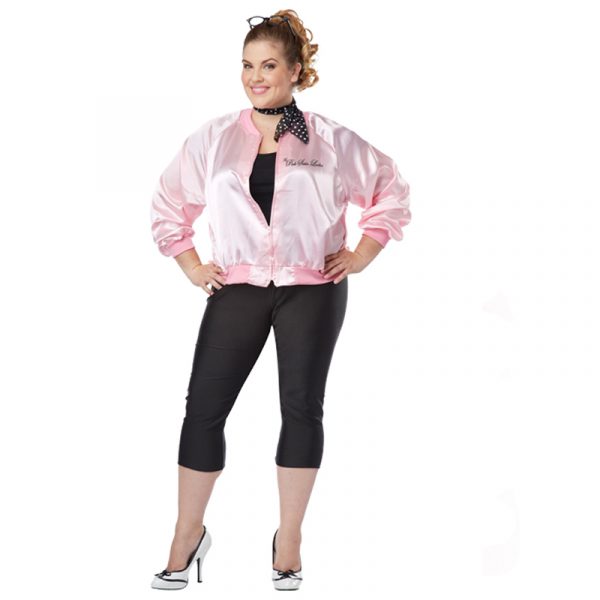 Pink Satin Ladies Jacket Plus Size