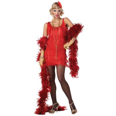 Fashion Flapper 1920s Costume Dress, Headband, and Feather