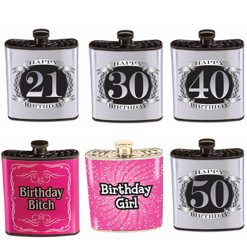 Novelty Plastic Drinking Birthday Flask