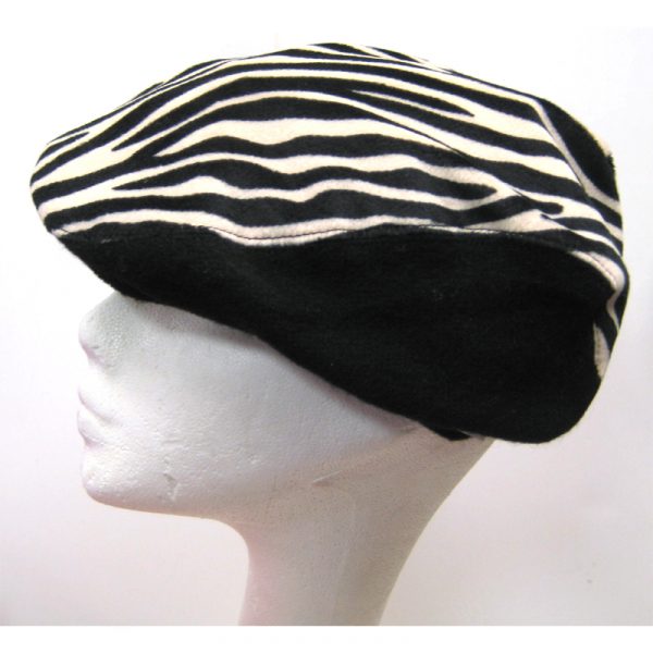 Fabric Taxi Style Hat Zebra Print