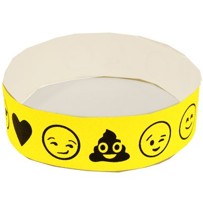 Emoji Wristbands Tyvek Single-Use Neon Yellow