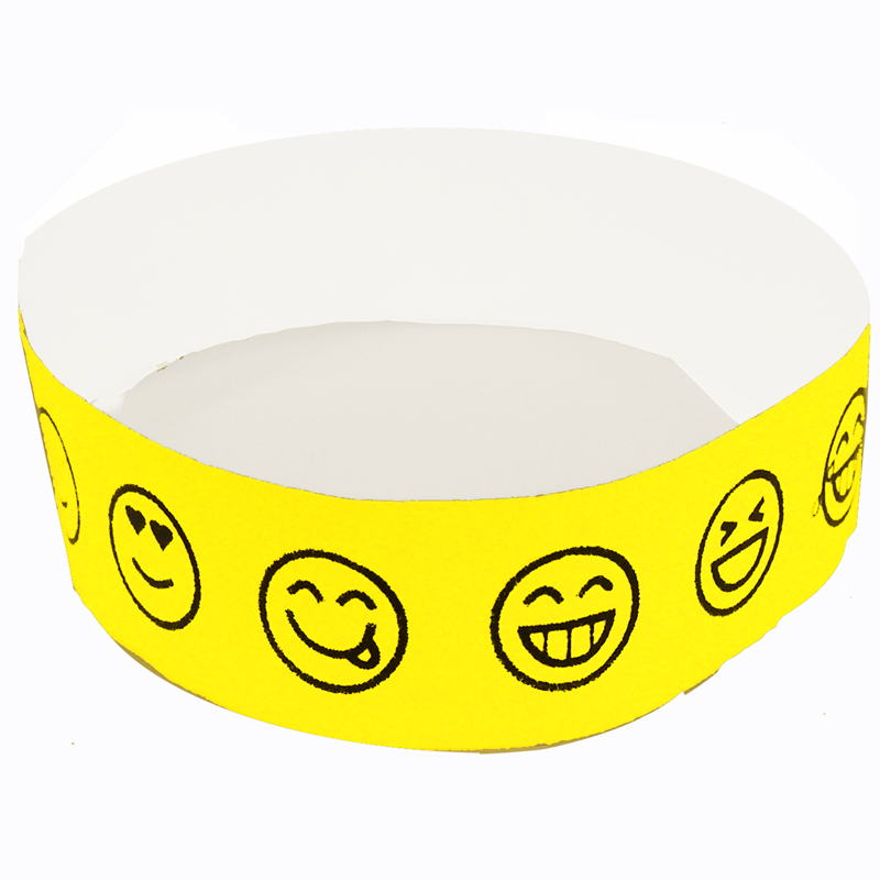 Lime Smiley Sun TYVEK Wristbands 500 in a pack 