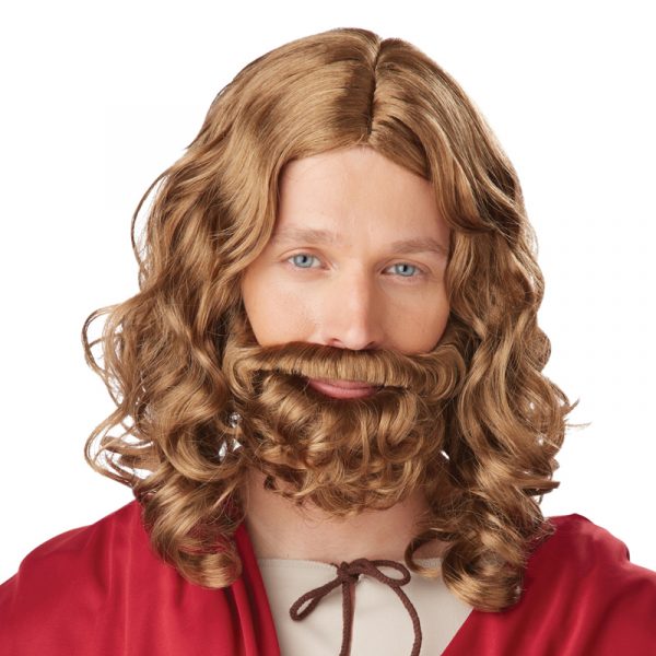 Jesus Wig Beard Mustache Brown Adult Child