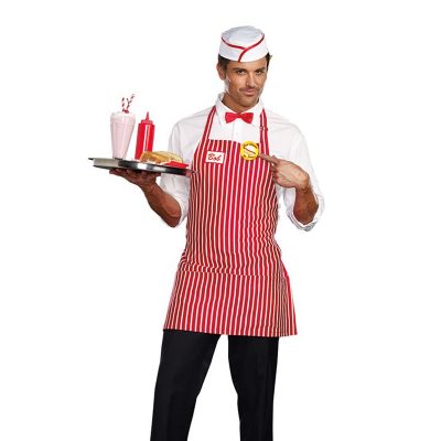 Diner Dude Fast Food Apron Bar B Q Costume
