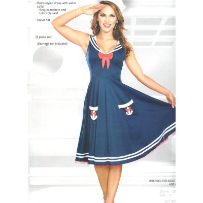 All Aboard Blue White Red Sailor Dress