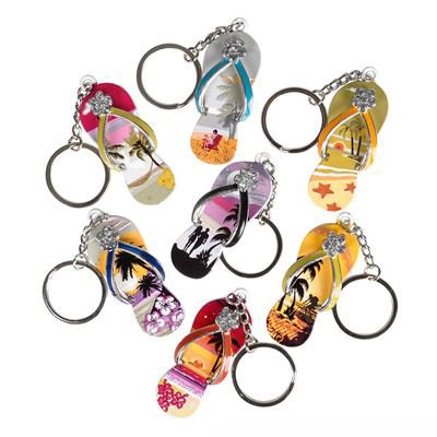 Deluxe Tropical Design Flip Flop Keychain