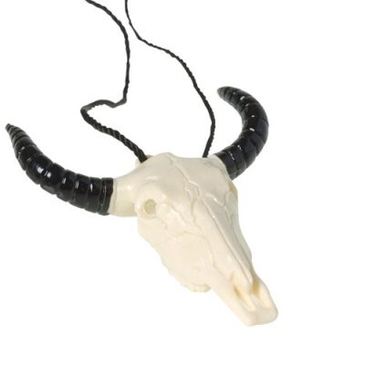 Small Rubber Cow Skull Necklace