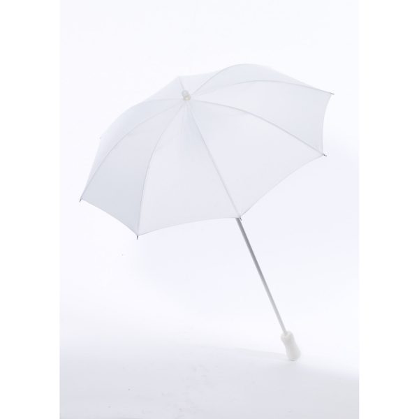 35 inch Costume Long Handle White Parasol