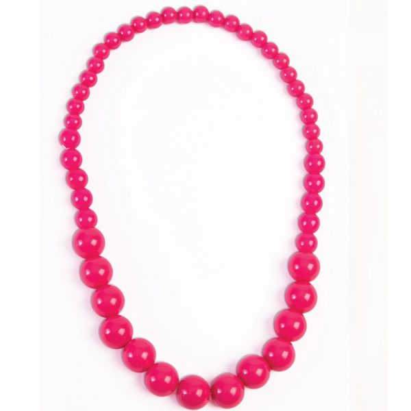 Costume Hot Pink Round Bead Necklace Comic Book Pop Art