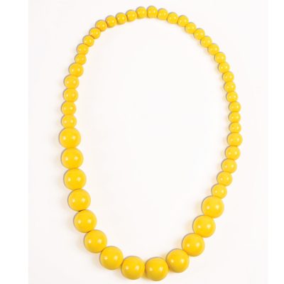 Costume Round Yellow Bead Necklace Comic Book Pop Art