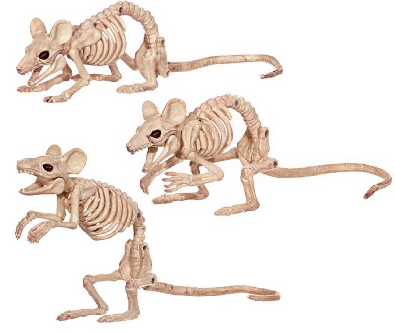 Plastic Creepy Mice Skeletons