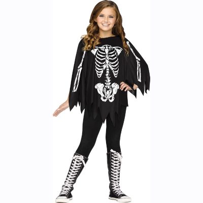 Kids skeleton bones poncho