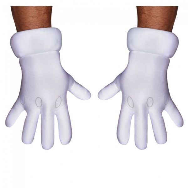 Super Mario Brothers Gloves White Fabric