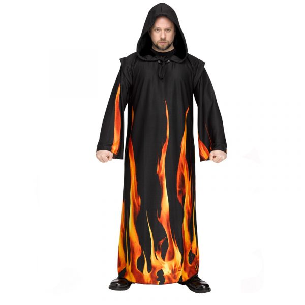 Adult Black Hooded Burning Robe