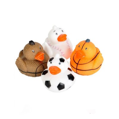 Sports Ball Rubber Ducks. Choose from any of the four styles: Baseball, Soccer, Football, or Basketball.