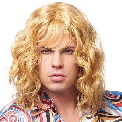Model Dude Wig Shaggy Long Blonde Guys Wig