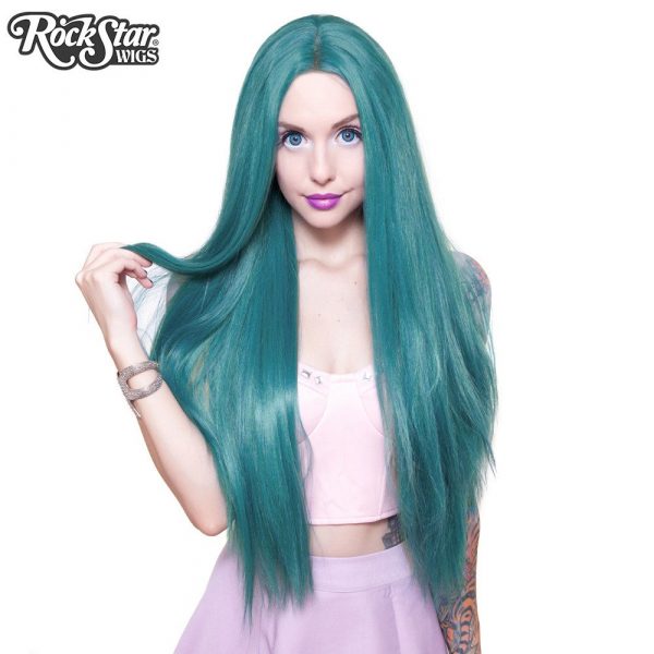 Lace Front Yaki Straight Turquoise Wig