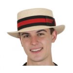 Natural Fabric Skimmer Hat with Wide Band