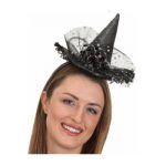 Trimmed Fabric Witch Hat Headband