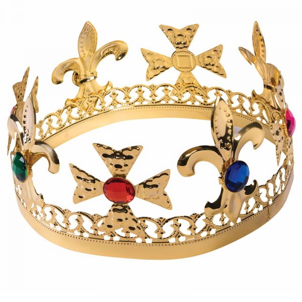 Gold Metal Jeweled Crown
