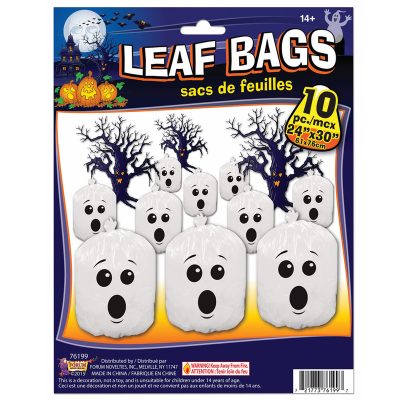 Plastic Ghost Face Leaf Bags