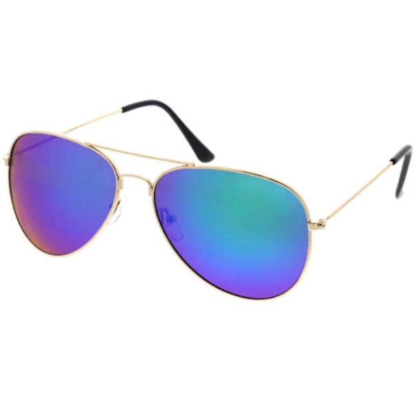 Mirror Lens Aviator Sunglasses BLUE/GREEN