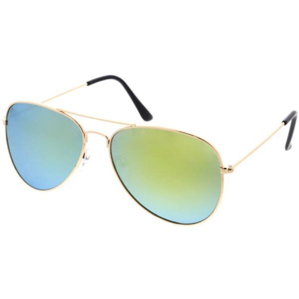 Mirror Lens Aviator Sunglasses GREEN/YELLOW
