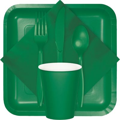 emerald green tableware