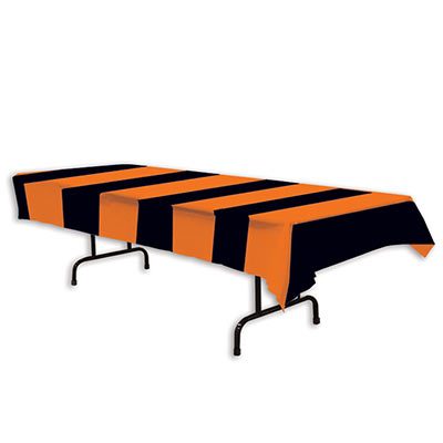 Orange and Black Stripes Table Cover