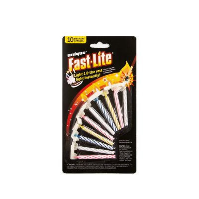 Fast Lite Birthday Candles 10 Pack