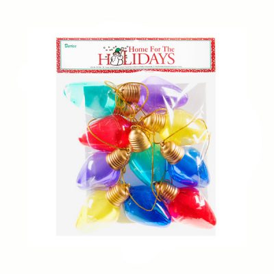 9' Garland of Plastic Transparent Christmas Bulbs