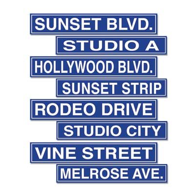 Hollywood Street Sign Cutouts