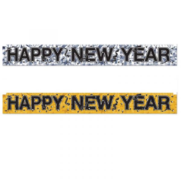 Metallic Happy New Year Fringe Streamer Banner