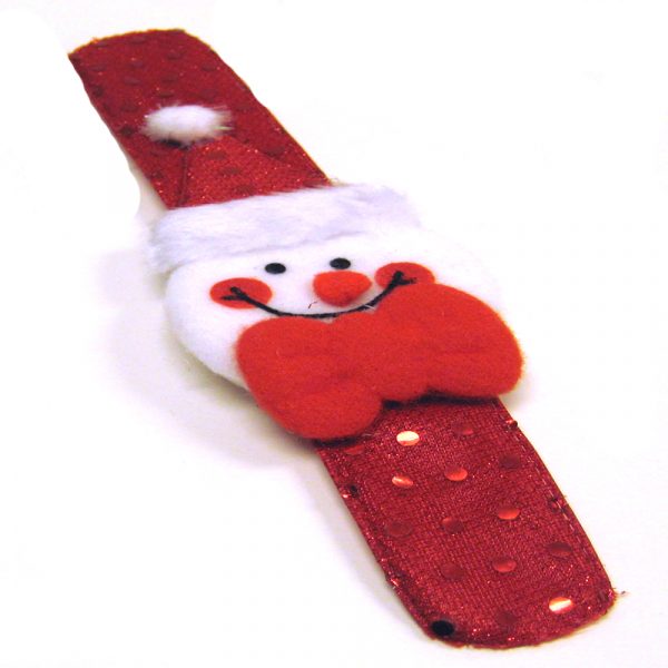 Fabric Covered Christmas Slap Bracelet - Santa Design