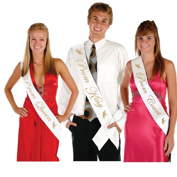 Prom King Queen and Court Sashes