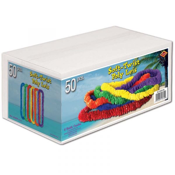 Soft Twist Lei Box of 50 Assorted Colors