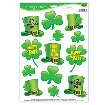 St. Patrick’s Day Shamrock and Top Hat Clings