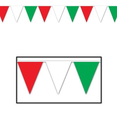 Red White Green Pennant Banner