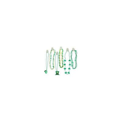 round metallic green shamrock bead necklace assorted designs