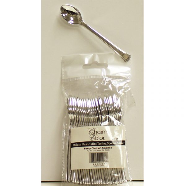 Metallic Silver Mini Tasting Spoons