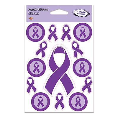 Purple Ribbon Stickers