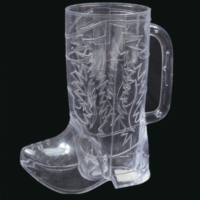 Clear Plastic Western Boot Drink Mug