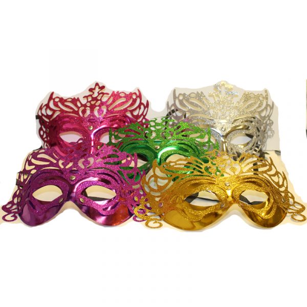 Plated Glittered Carnival Half Masks
