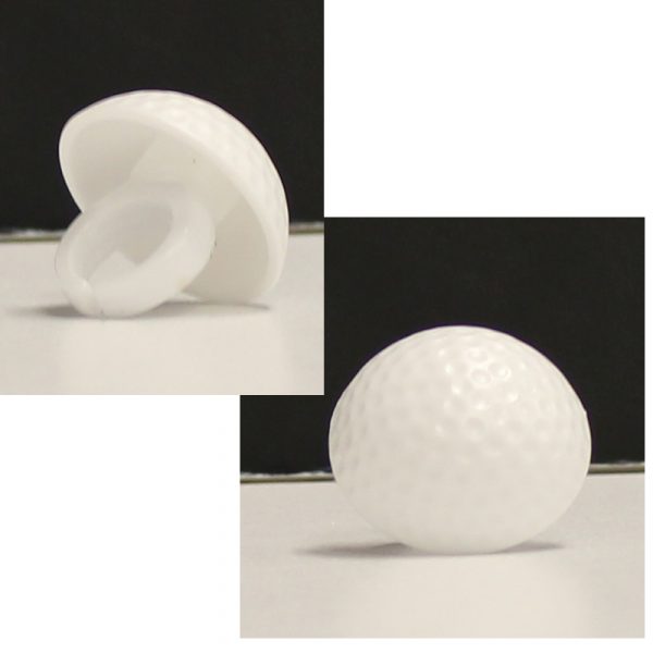 White Plastic 3-D Golf Ball Ring