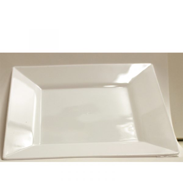 White Square Plastic Plates - 10 Pack