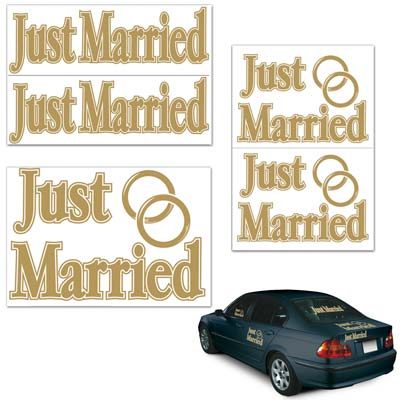 Just Married Auto Clings