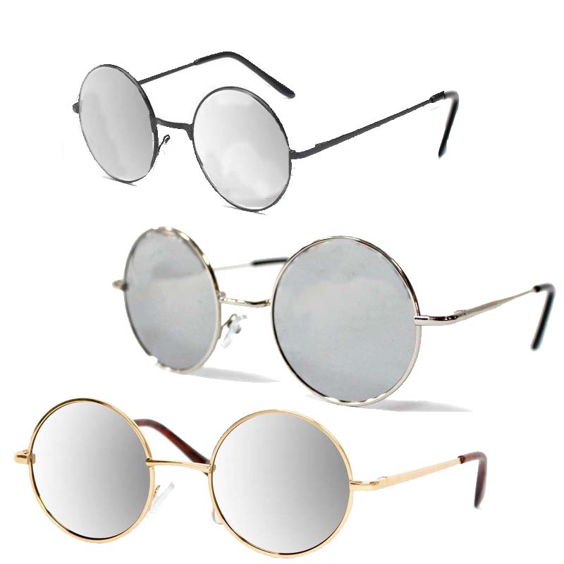 Round John Lennon Sunglasses Elite Mirror Lenses Regular Size (ML)